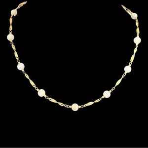 Moon stone gold tone vintage necklace